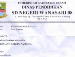 BAKORNAS Desak Penggunaan Dana BOS di SDN Wanasari 08 Bekasi di Periksa